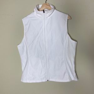 Columbia White Quilted Fleece Full Zip Vest